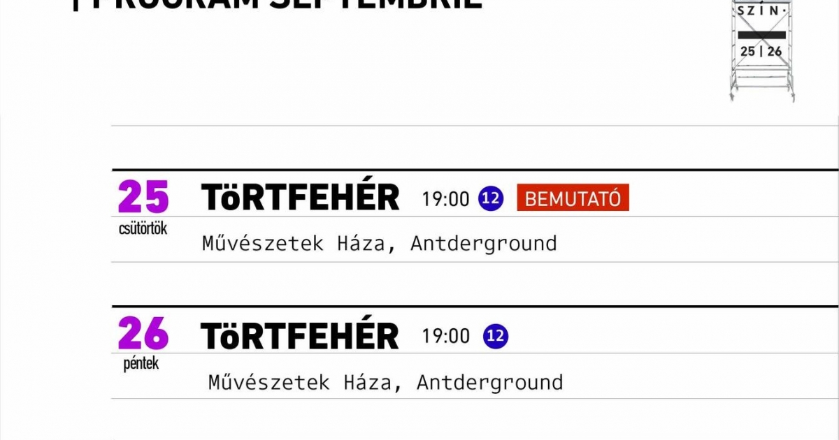 A Csíki Játékszín heti műsora